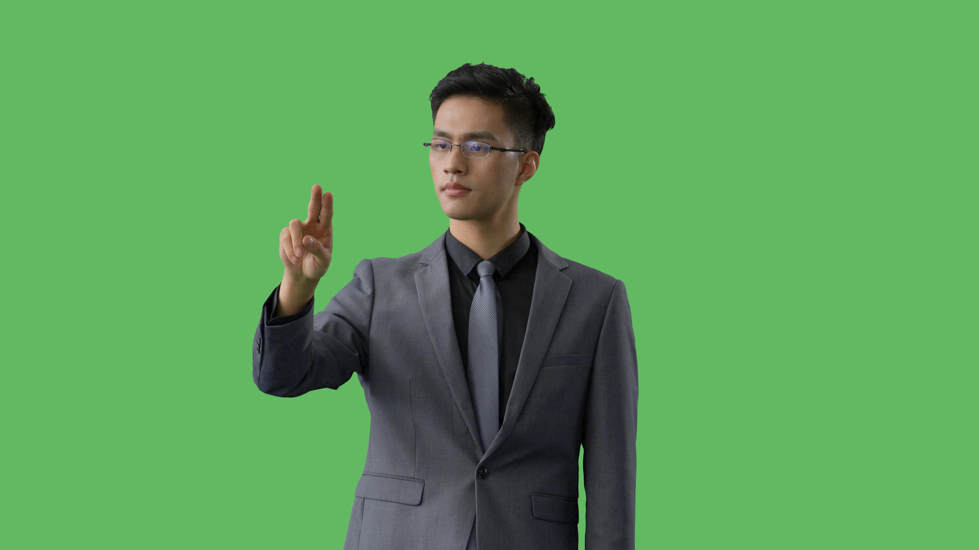 4k绿幕合成抠像商务男性滑动动作视频的预览图