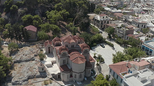 雅典天线希腊城市古镇视图地标建筑卫城旅游建筑欧洲视频的预览图