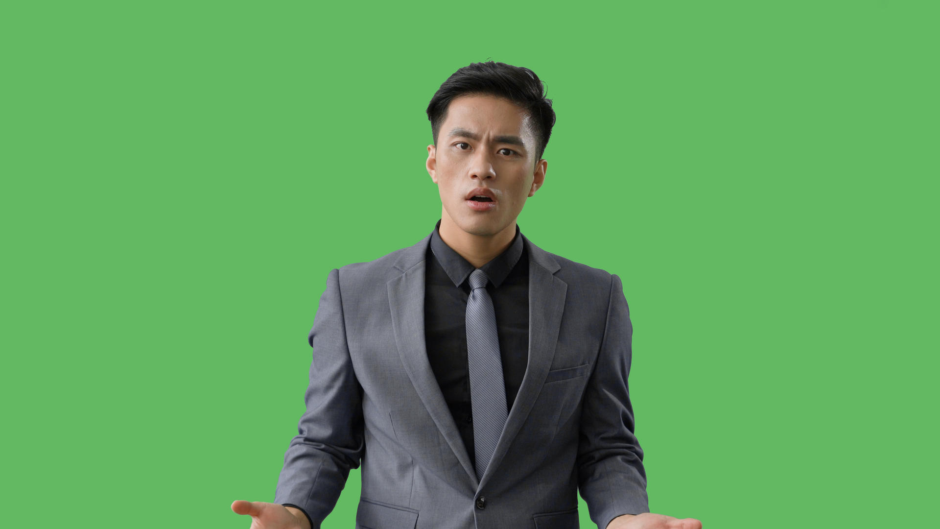 4k绿幕合成抠像商务男性惊讶形象视频的预览图