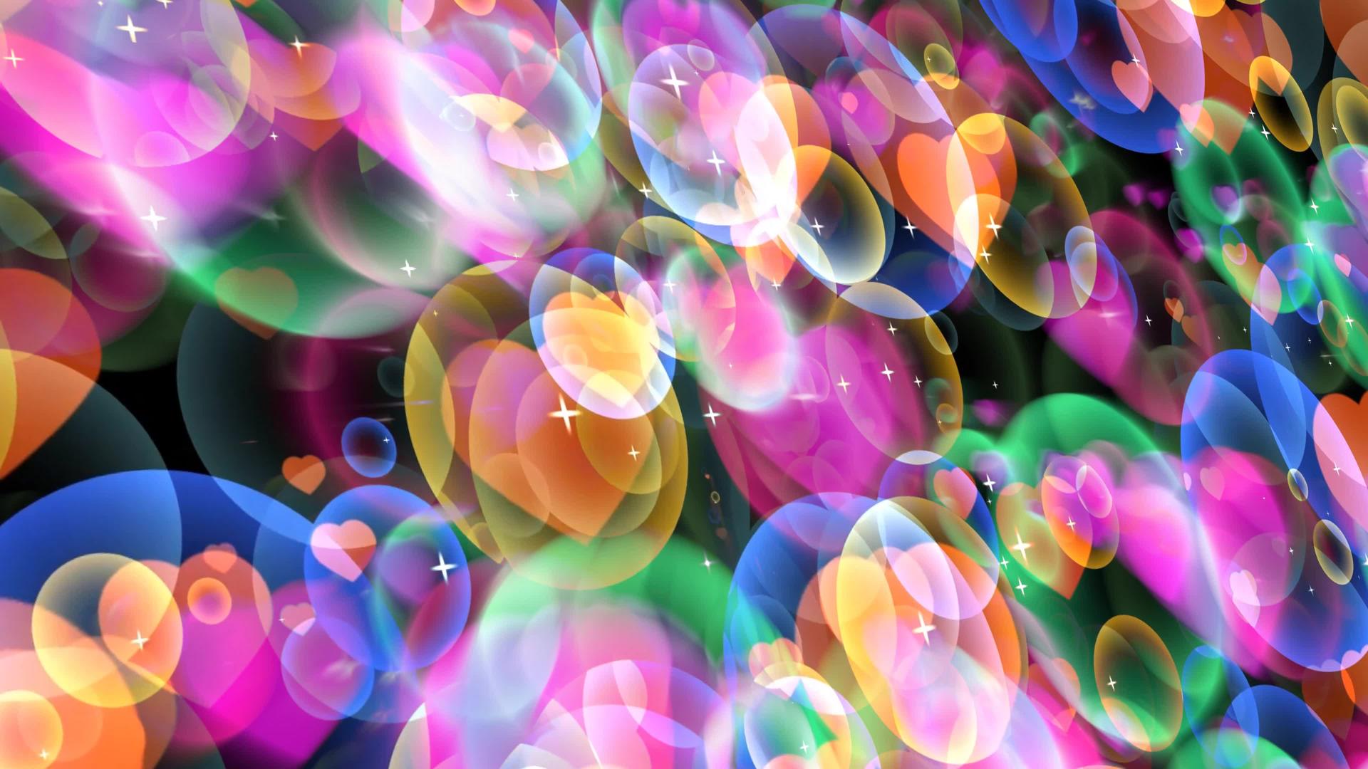 彩虹泡泡舞在黑屏上飘浮视频的预览图