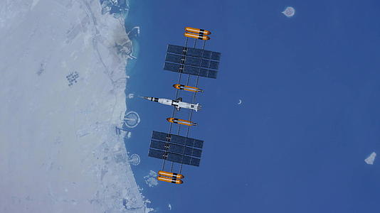 通信卫星漂浮地球行星TTE卫星视频的预览图