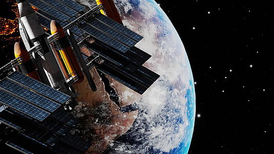 国际空间站导航卫星在地球行星轨道上运行视频的预览图