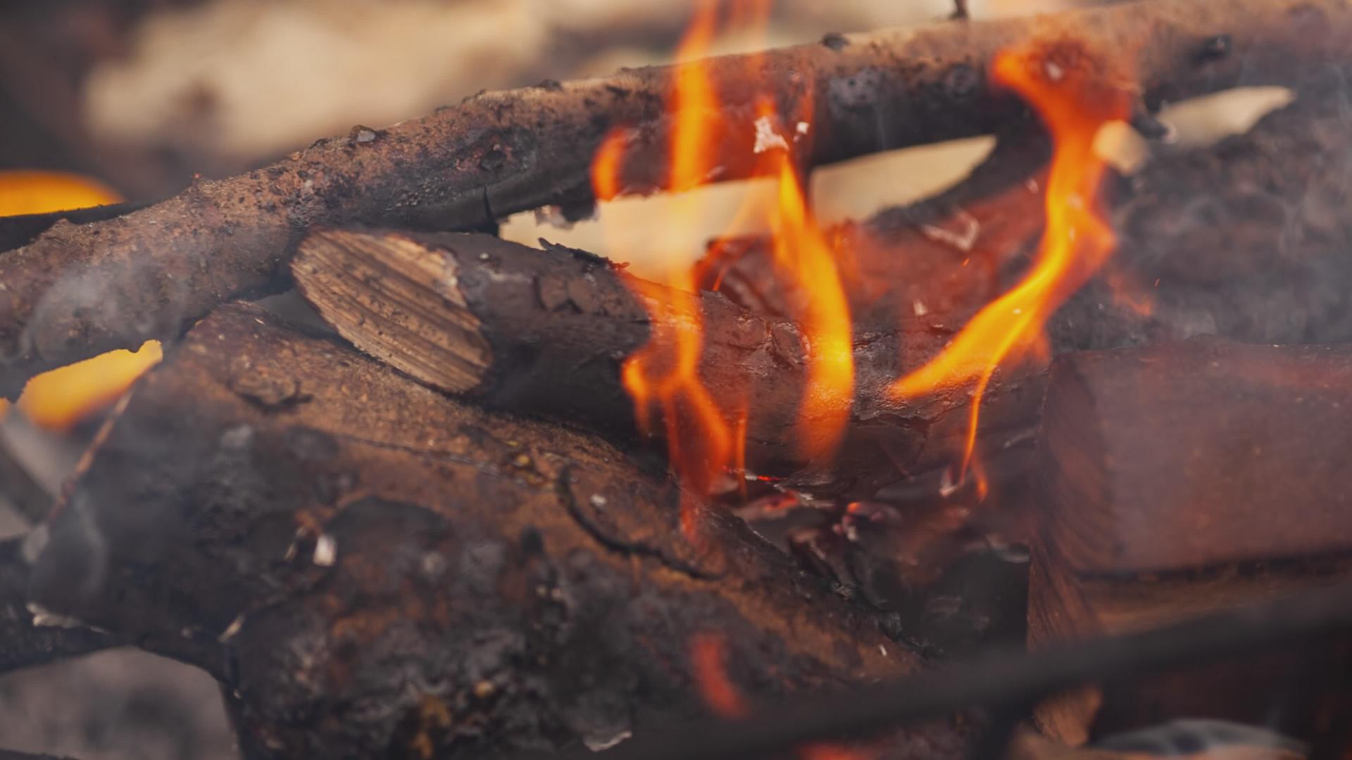 燃烧火焰的烧柴4视频的预览图