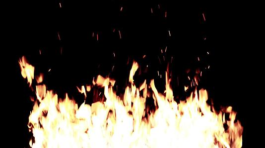 黑夜背景hd上点燃大火视频的预览图