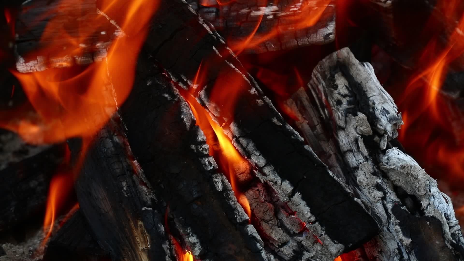 火炉壁炉中的柴火视频的预览图