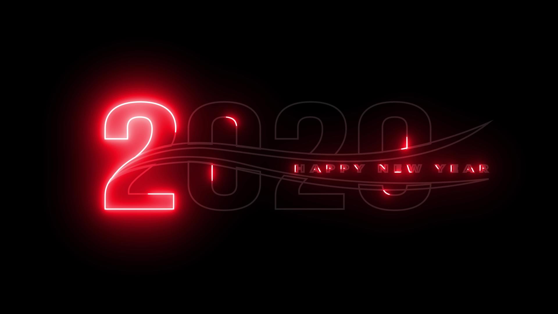 欢迎2020年新年快乐用电燃字迎接视频的预览图