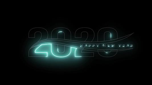 欢迎2020年新年快乐用电燃字迎接视频的预览图