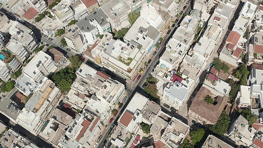 雅典天线希腊古镇标志性建筑卫城自上而下欧洲建筑视频的预览图