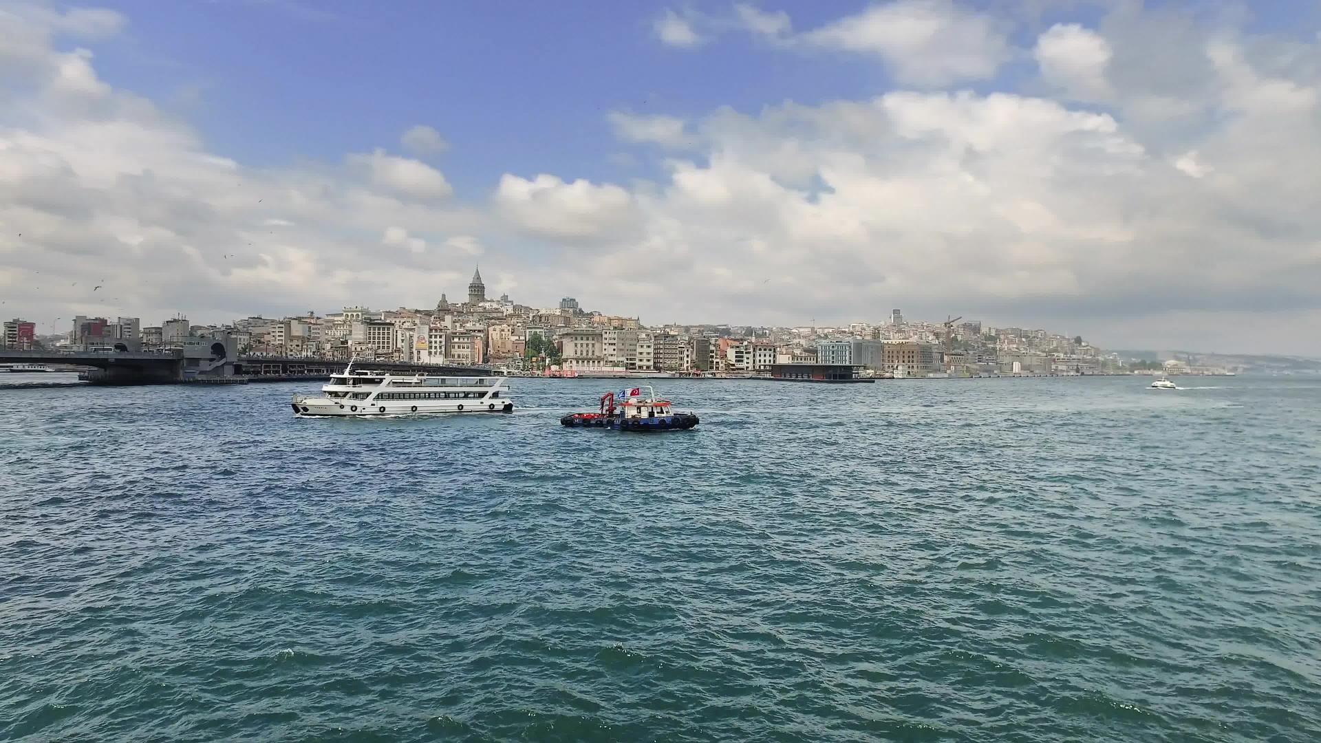 加拉塔塔塔和桥伊斯坦堡火鸡等离岸埃米努Eminou视频的预览图