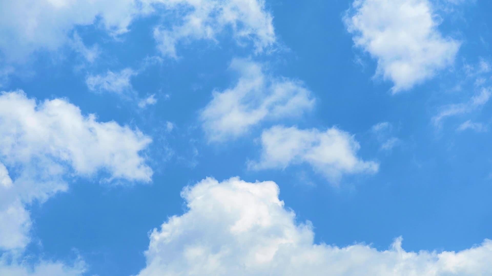 美丽的蓝天和白云在夏天飘动视频的预览图