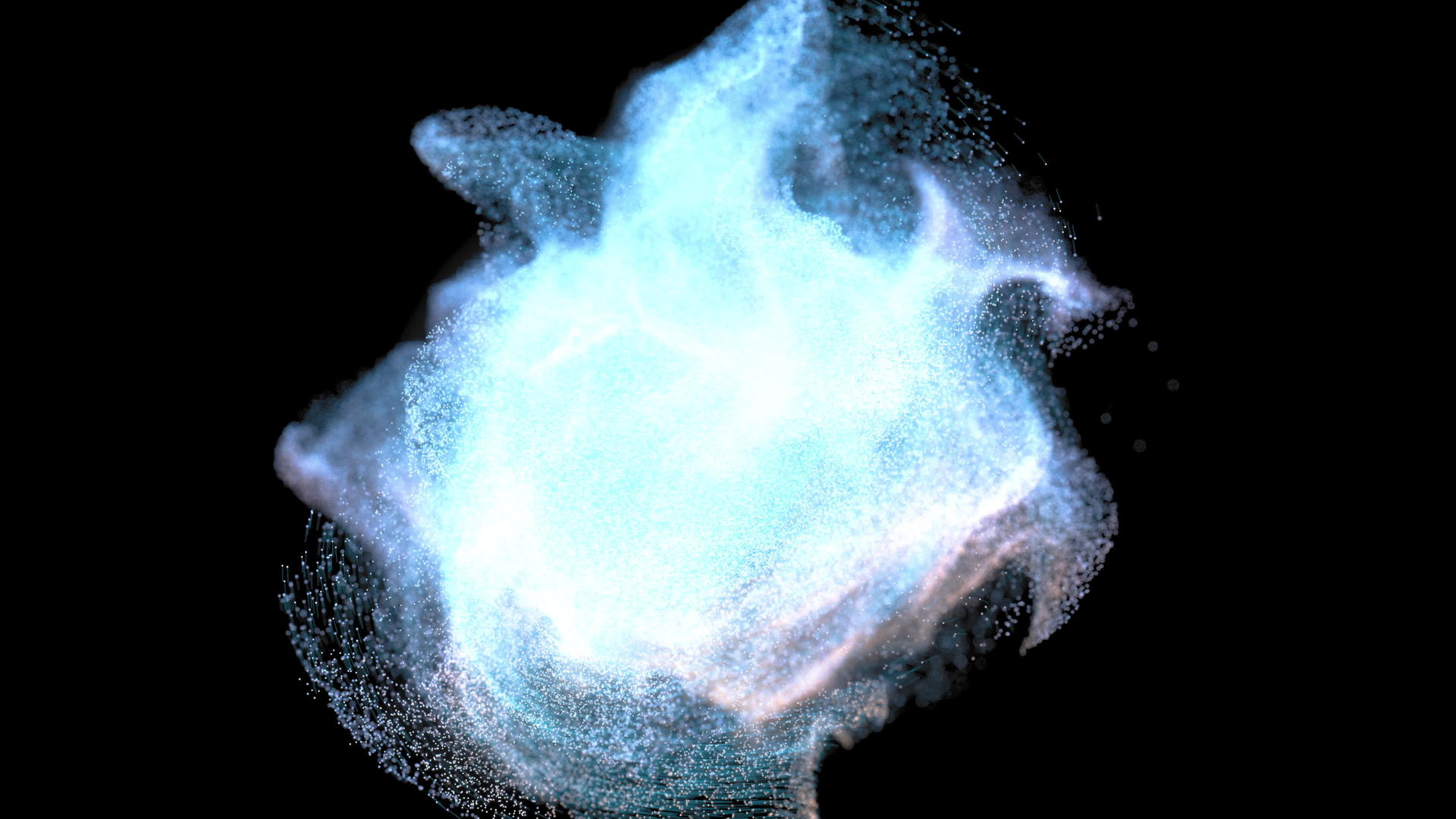 闪烁的粒子黑色背景3D转化视频的预览图