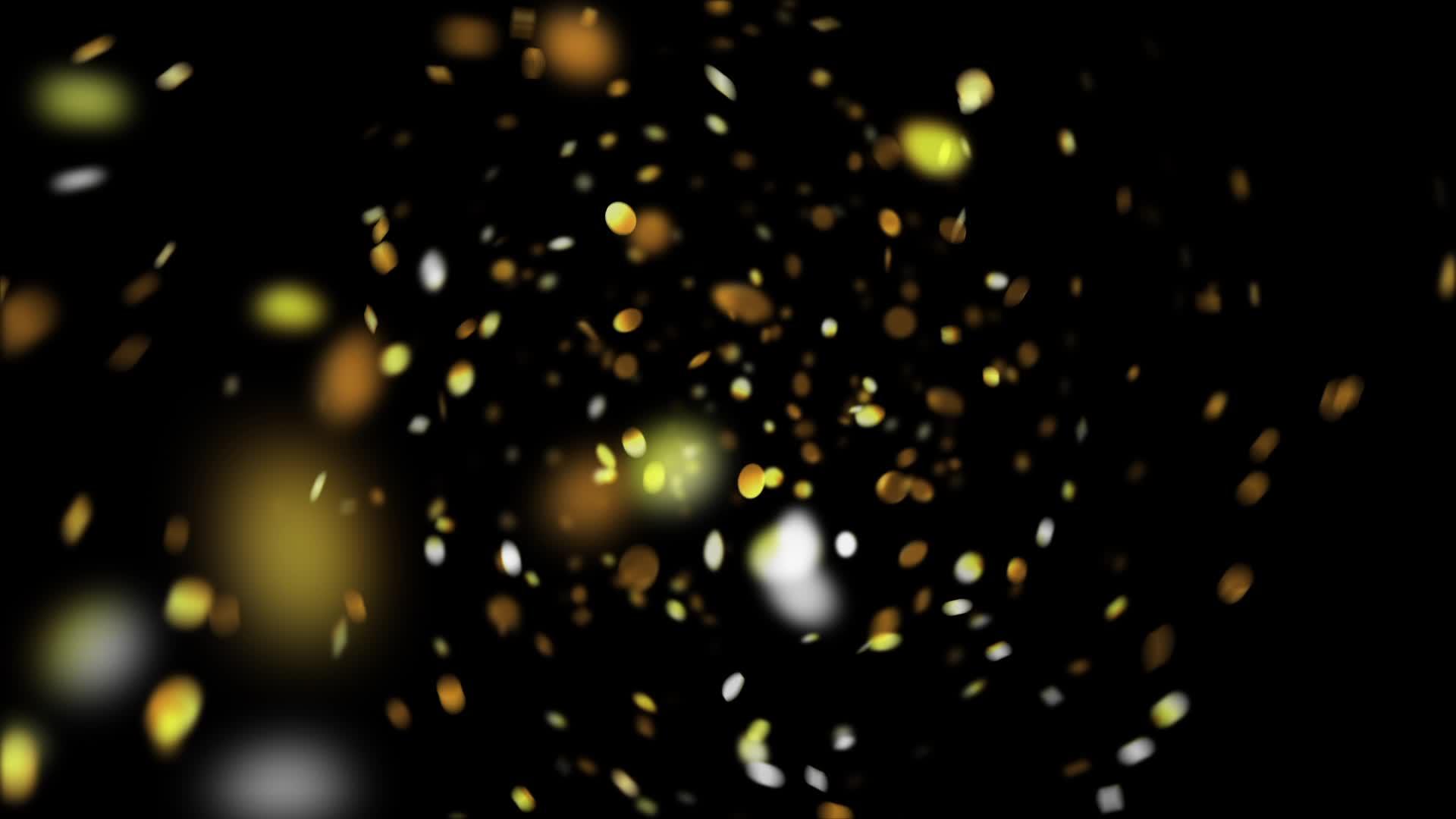在黑色背景hd闪亮的金色圆形面板旋转运动视频的预览图