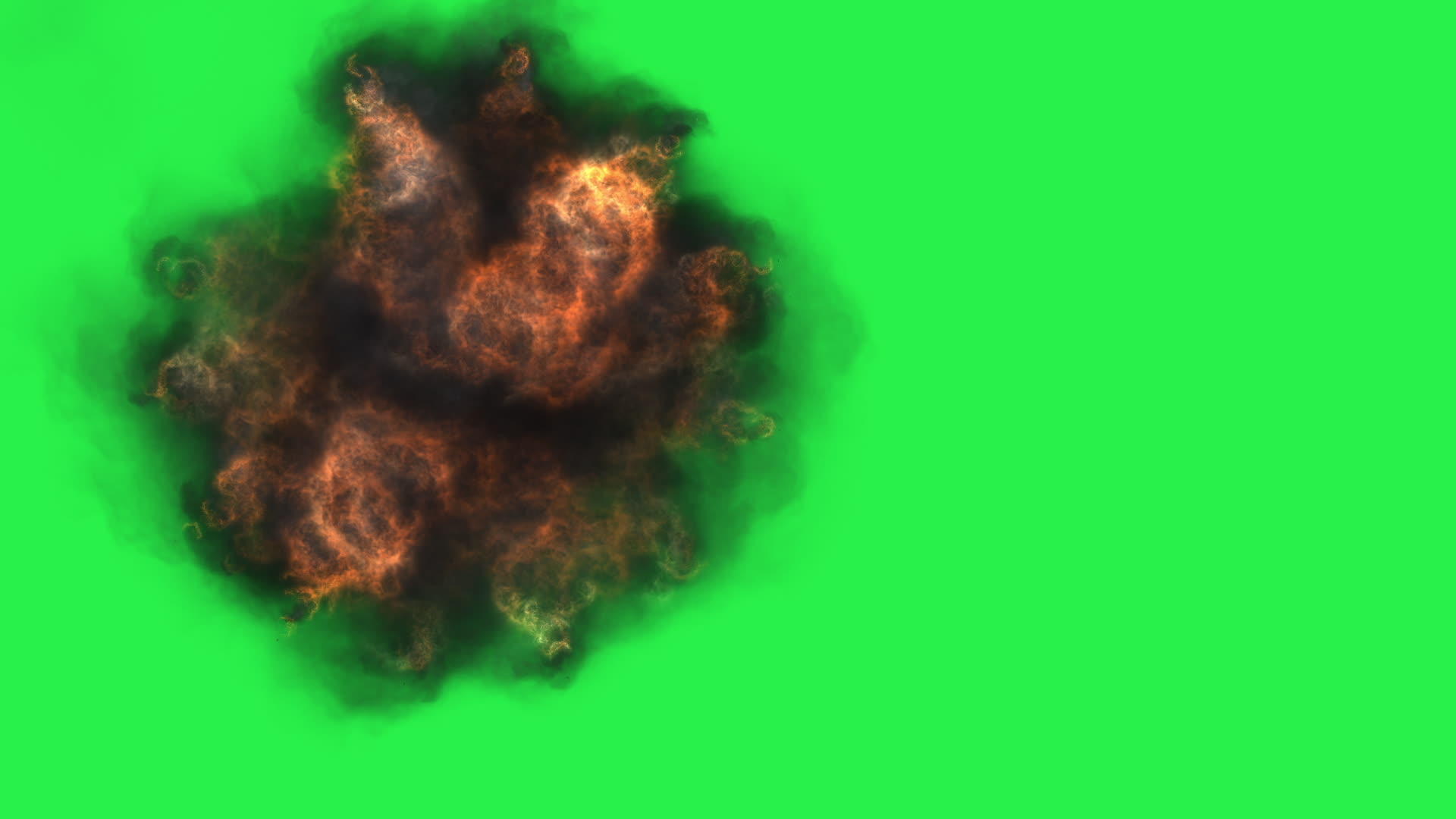 燃烧在绿色屏幕上的球视频的预览图