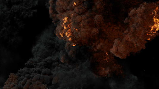 黑色背景4k大规模现实消防爆炸特效5千瓦视频的预览图