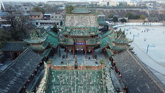 陕西三原城隍庙航拍视频的预览图