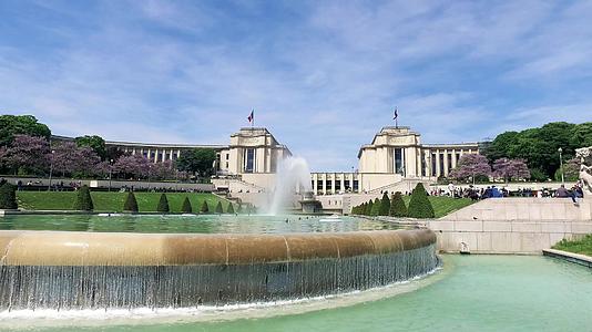 巴黎弗朗特的热带和大炮喷泉视频的预览图