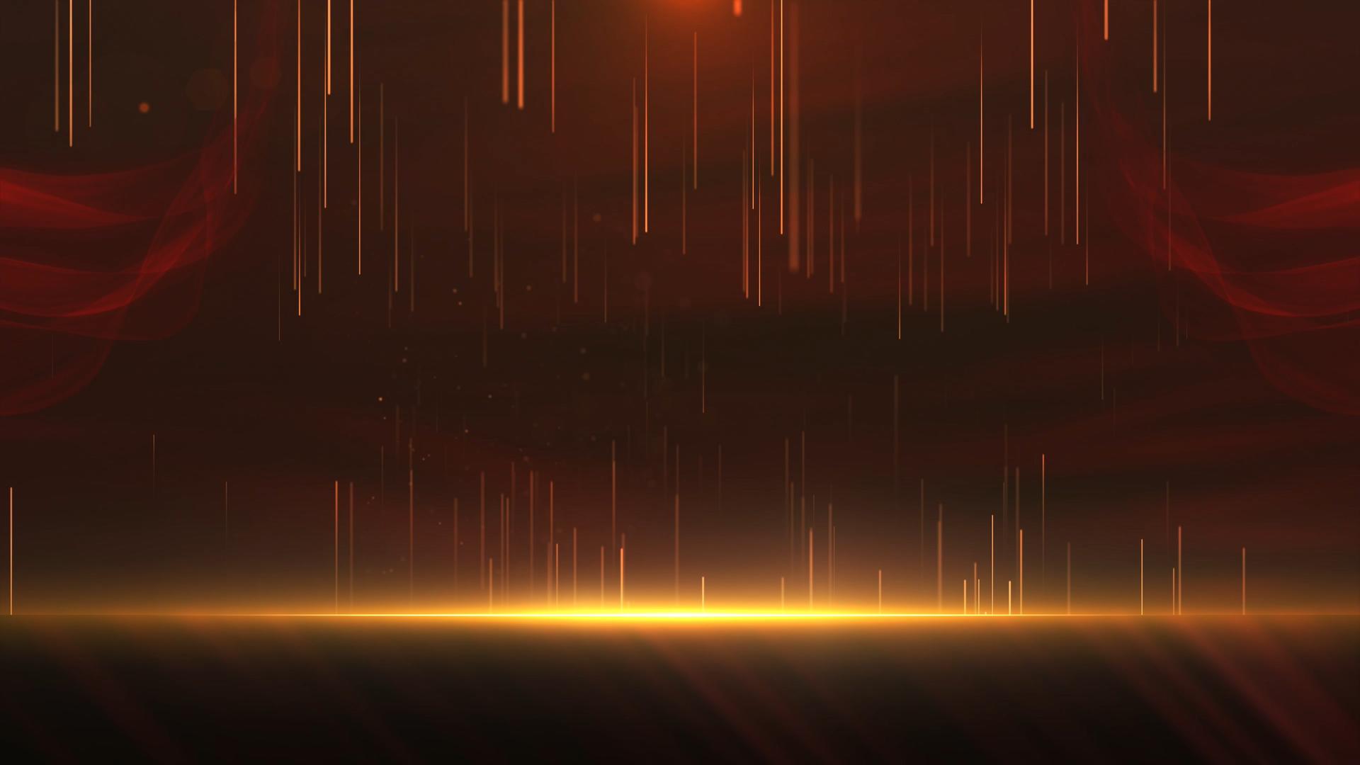 4K金色舞台粒子红绸背景视频的预览图