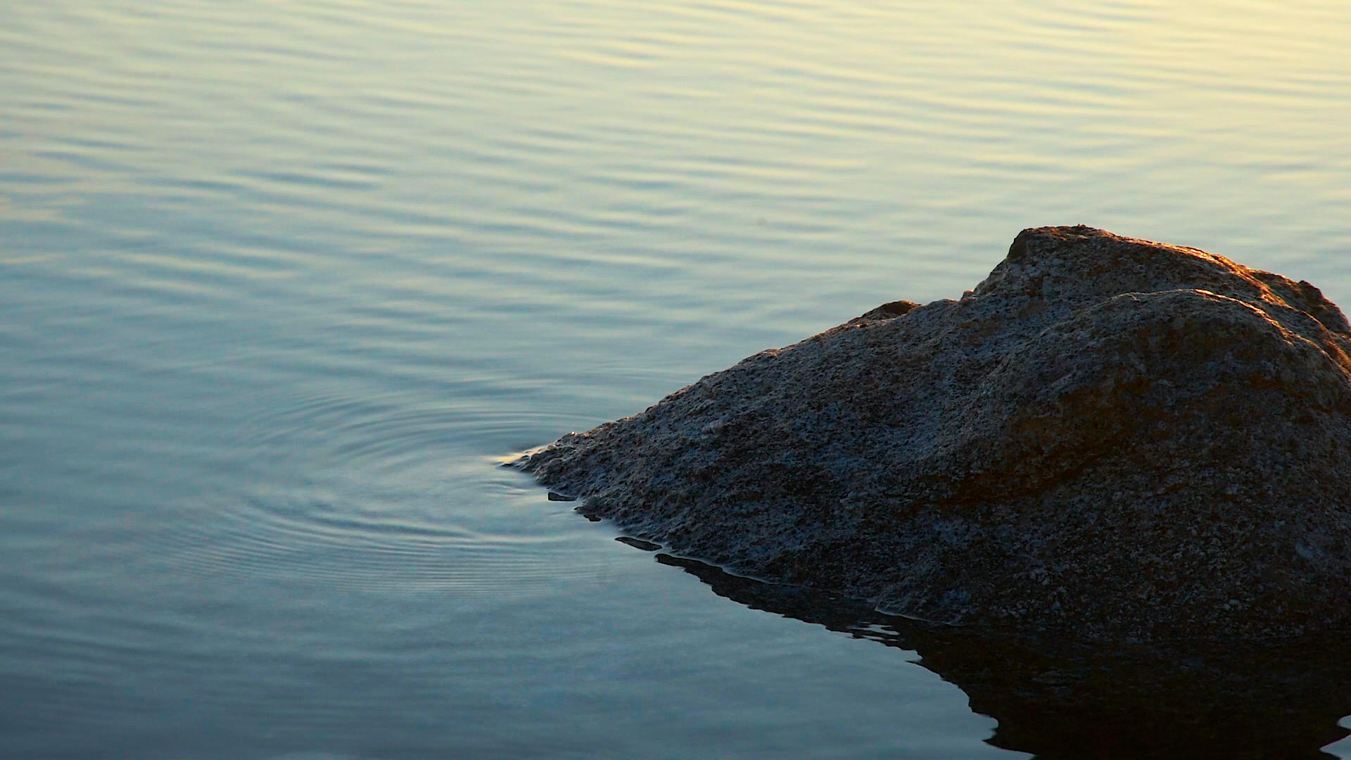 新疆赛里木湖水面波纹石头视频的预览图