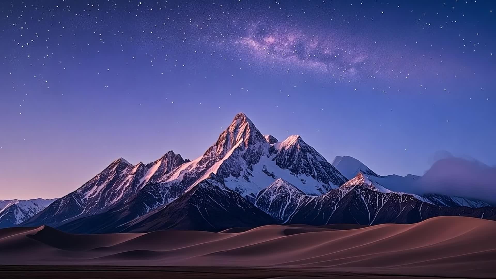 高清沙漠夜空银河星空视频的预览图