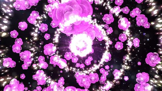 唯美大气动态粒子旋转花朵背景视频元素视频的预览图