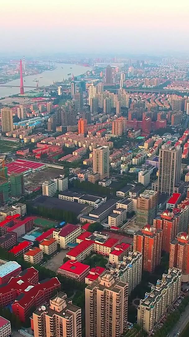 上海卢浦大桥两岸城市风景视频的预览图
