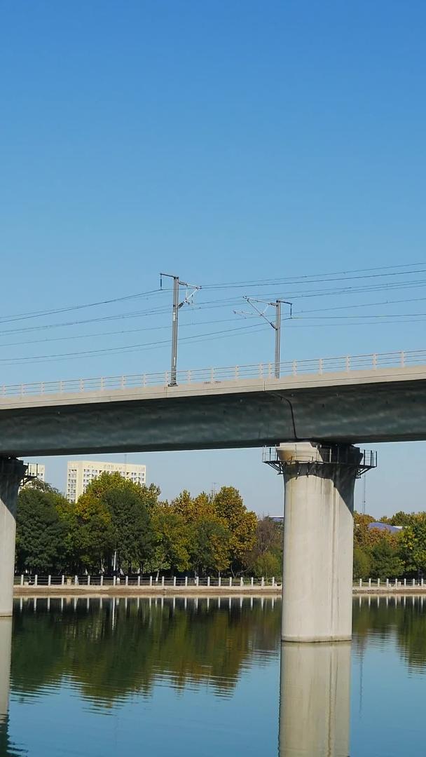 高速铁路穿梭于桥上视频的预览图