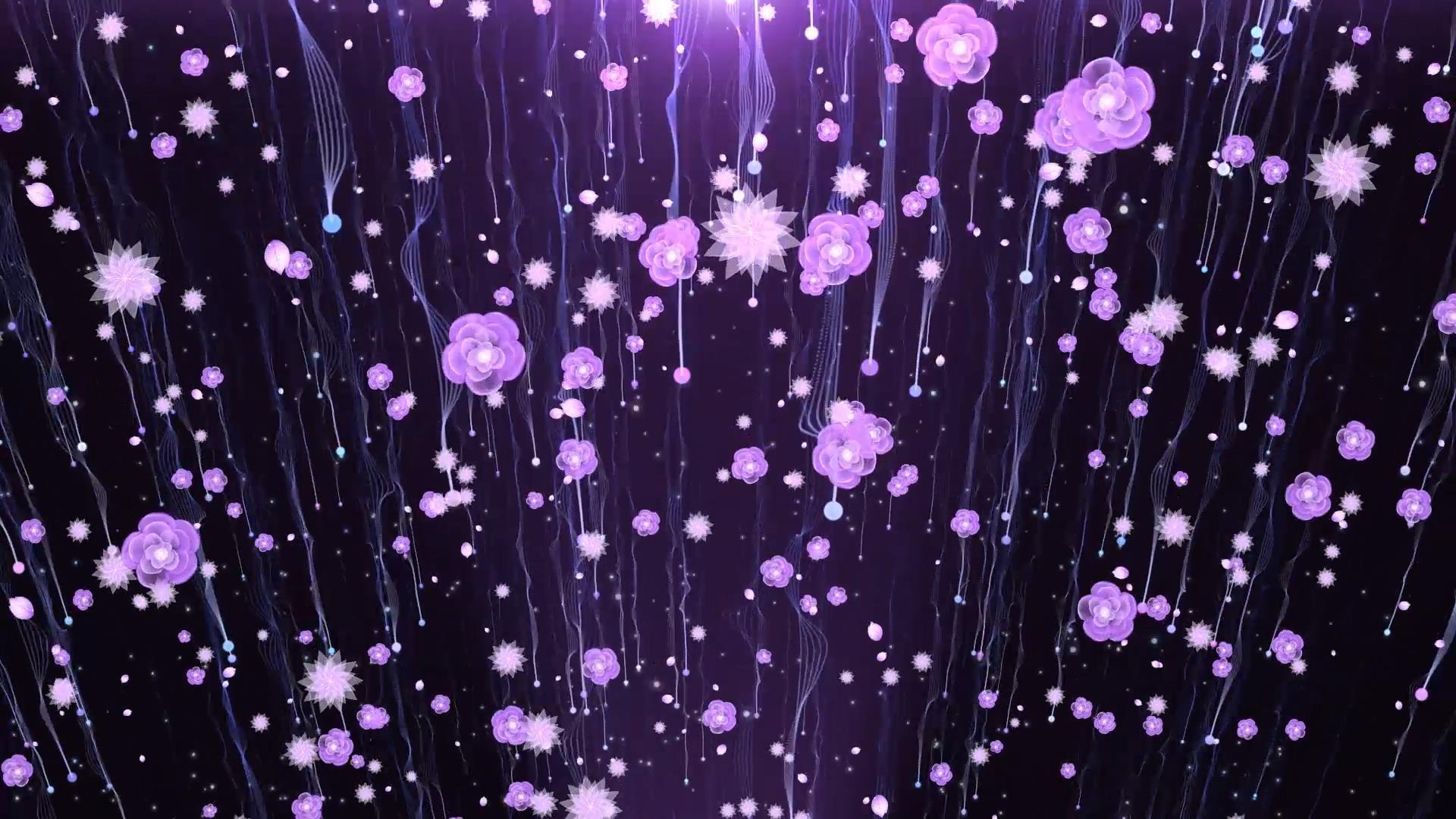 动态大气紫色唯美粒子光效花朵动态背景视频元素视频的预览图