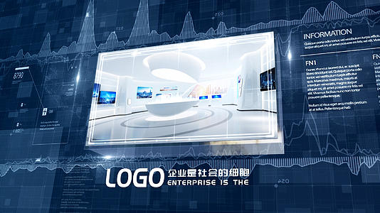 蓝色沉稳科技制造企业宣传AE模板视频的预览图