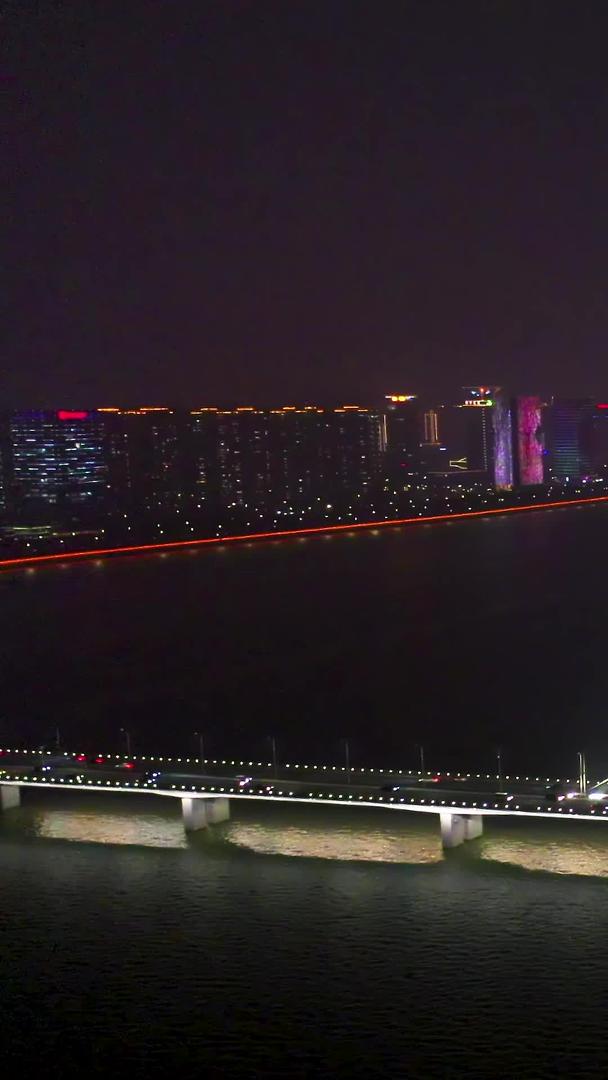 钱江三桥灯光夜景航拍视频的预览图