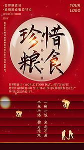 世界粮食日红色创意珍惜粮食小视频AE模板视频的预览图