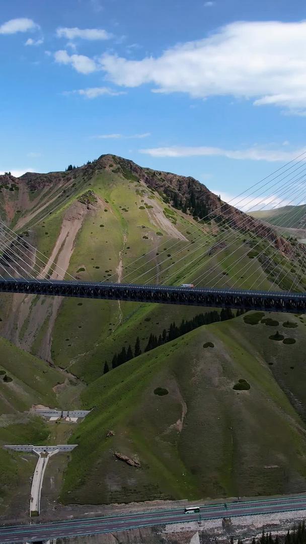 新疆伊犁水果沟大桥航拍视频视频的预览图