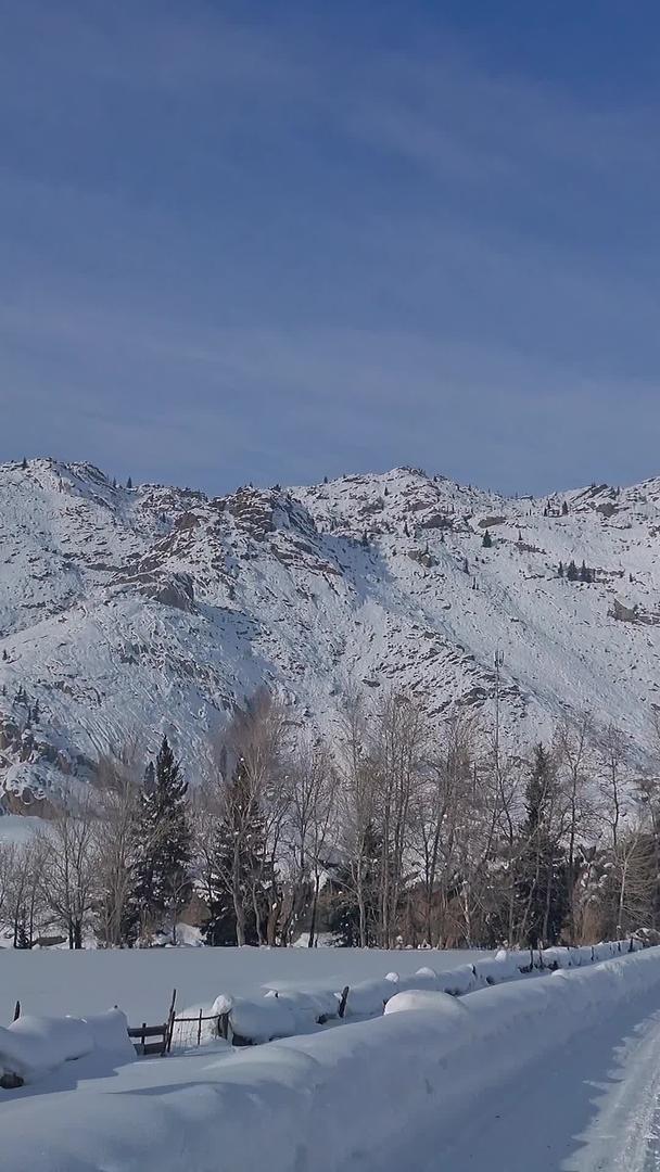 开车在雪山脚下行驶的第一视角视频的预览图