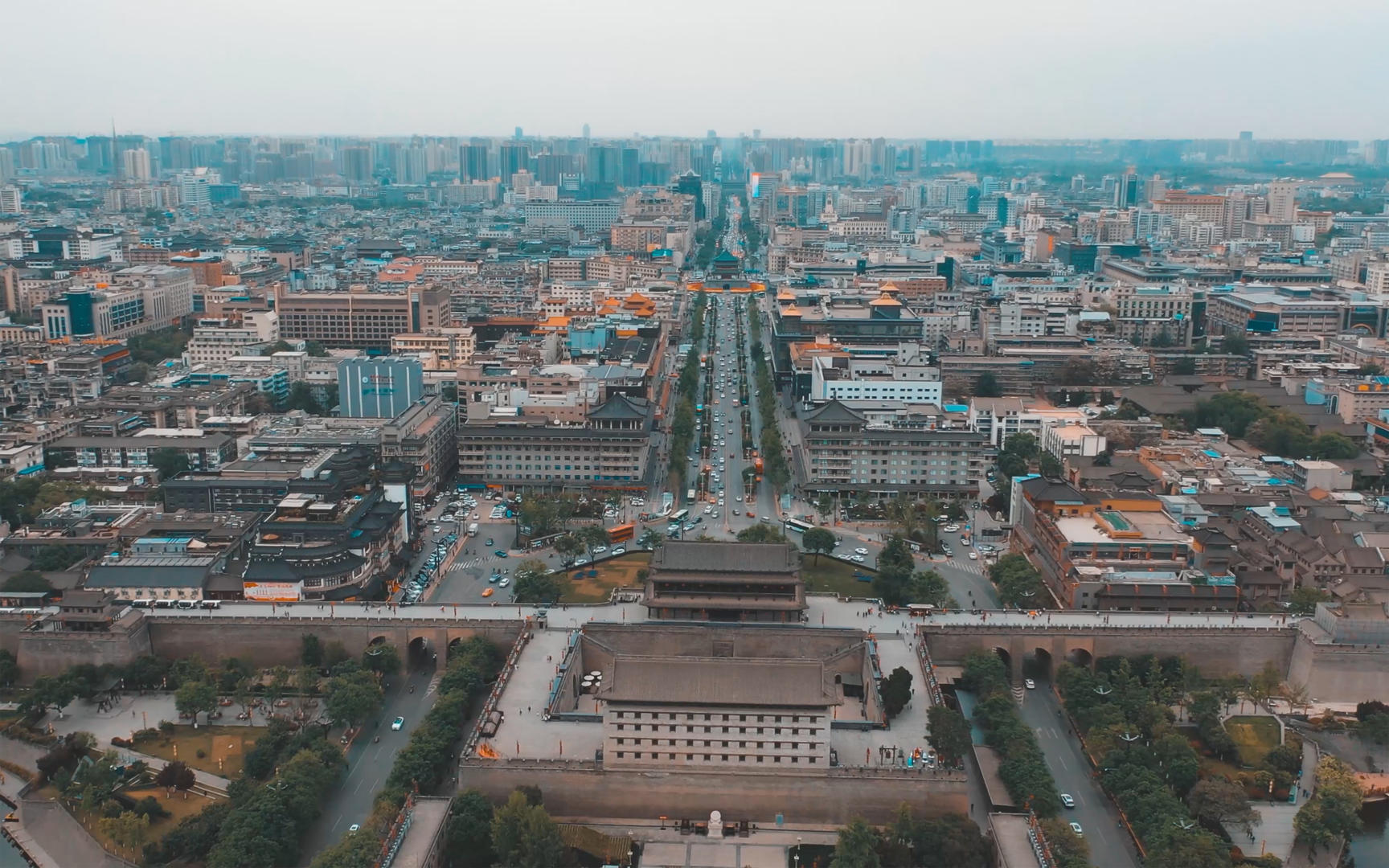 西安永宁门城墙航拍视频的预览图