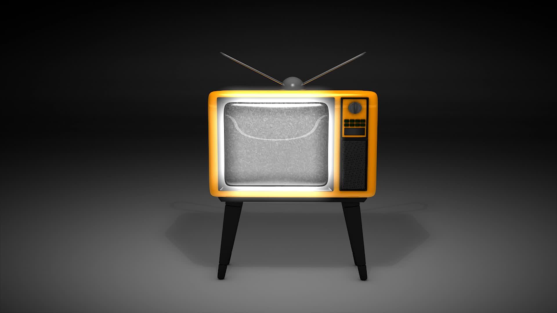 旧电视动画在电视屏幕上增加了绿色屏幕视频的预览图