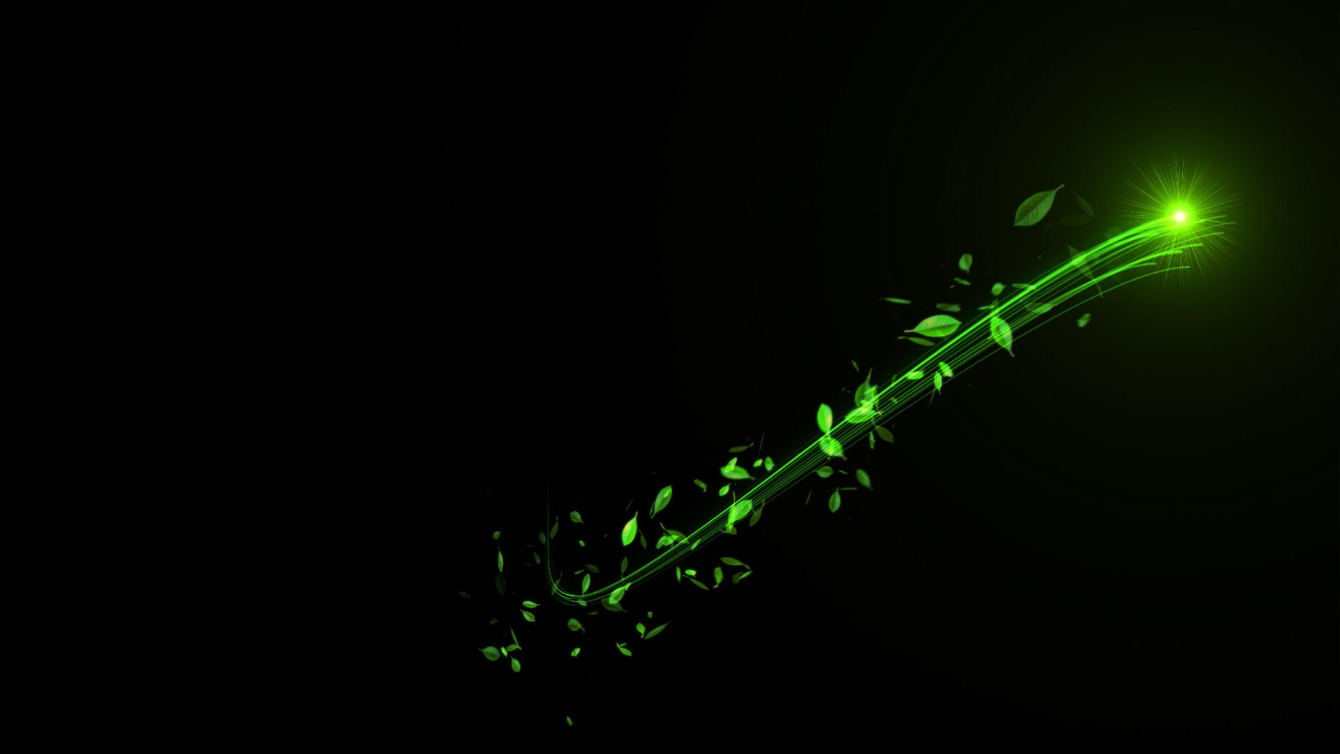 4K两组光线绿叶粒子带通道视频的预览图