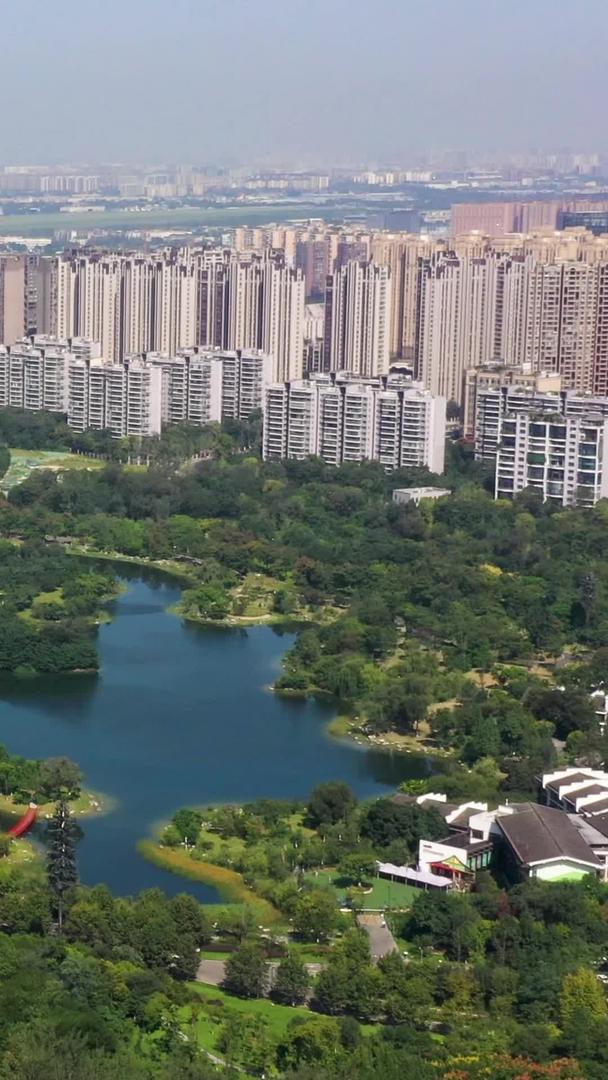 锦城公园桂溪生态公园成都大型绿色项目航拍素材视频的预览图