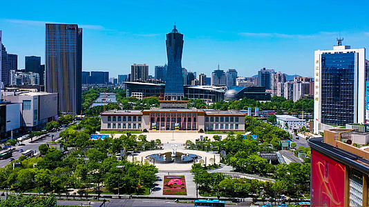 4K航拍杭州地标武林广场视频的预览图