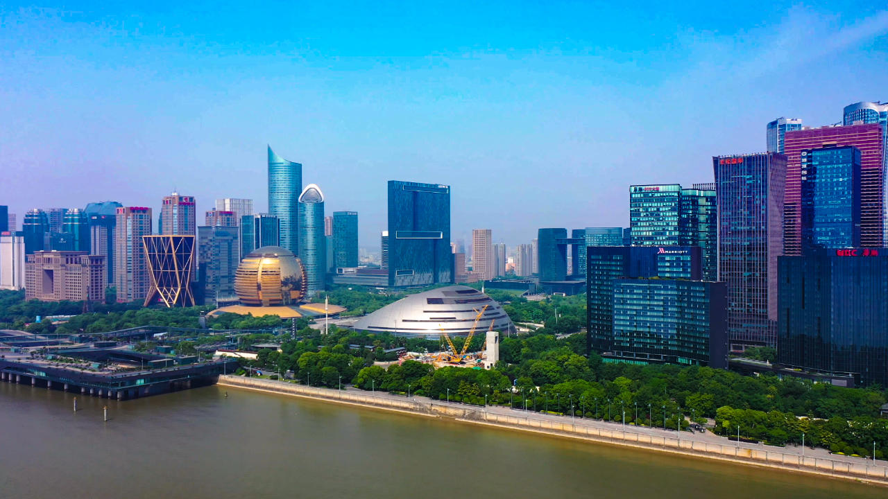 4K杭州金融中心钱江新城视频的预览图