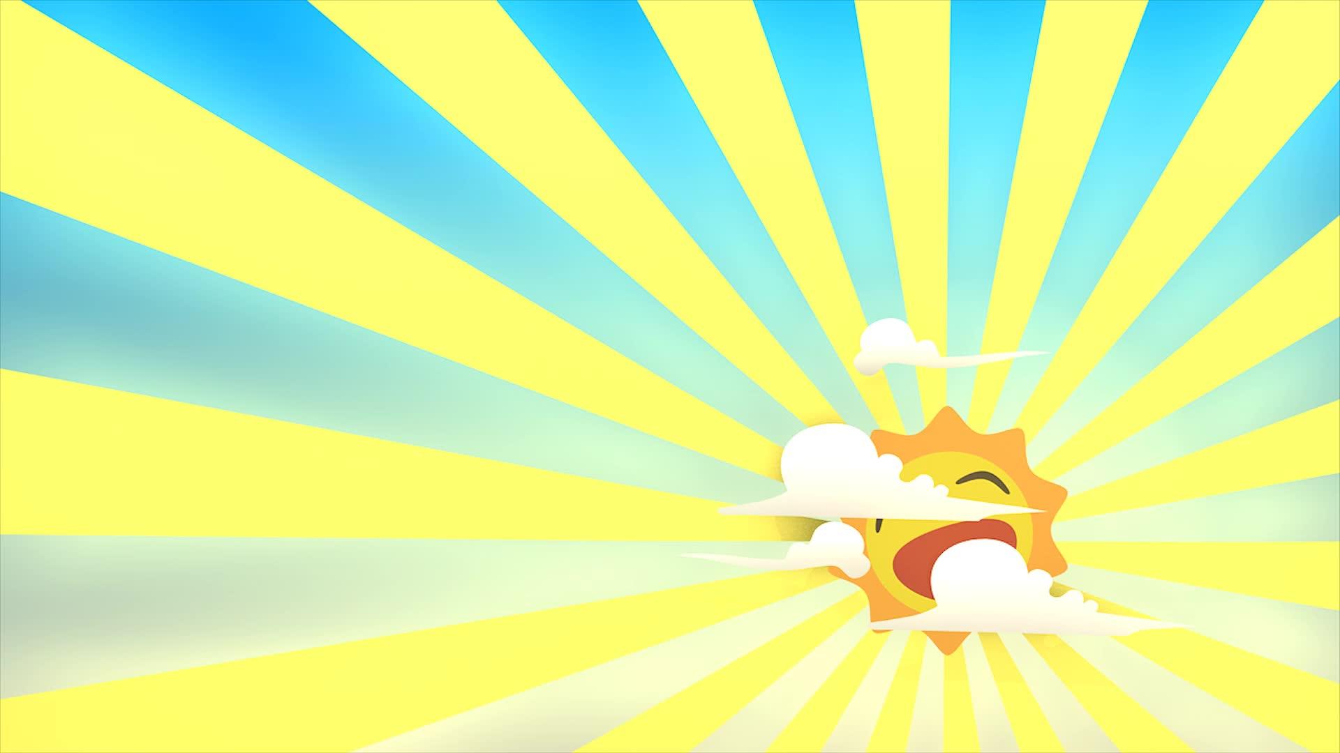 快乐太阳升起卡通3D动画视频的预览图