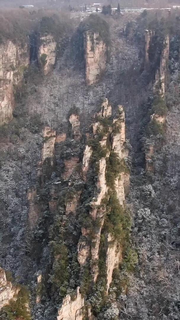 张家界石林雪景航拍视频的预览图