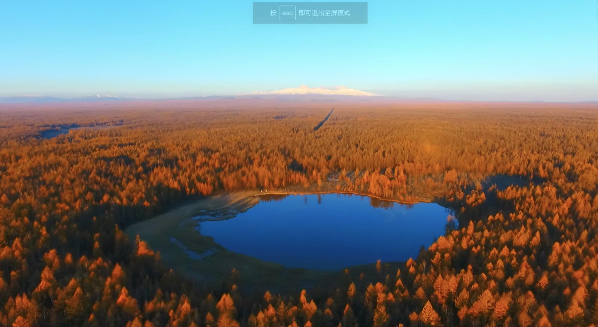 4K红色森林航拍延边风景视频的预览图