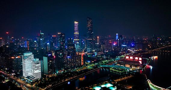 4k航拍广州珠江新城都市夜景2022年最新视频的预览图