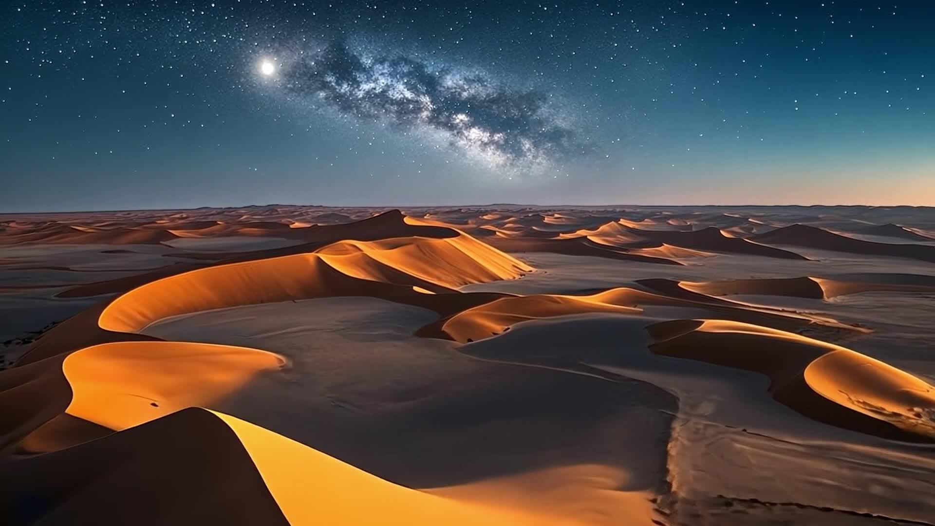 高清沙漠夜空银河星空视频的预览图
