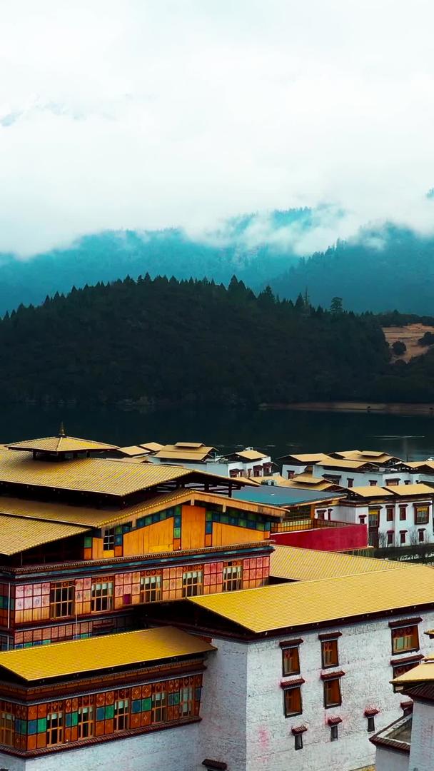 西藏鲁朗小镇航拍素材视频的预览图