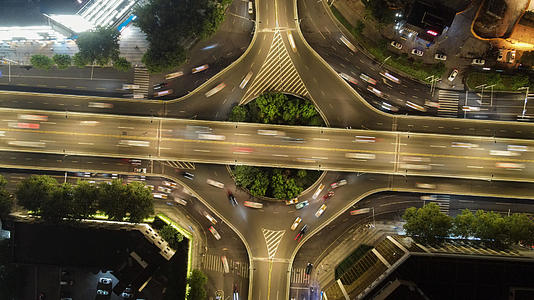8k素材延时摄影航拍城市立体交通高架桥夜景车流视频的预览图