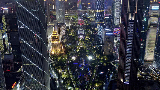 广州珠江新城夜景航拍视频的预览图