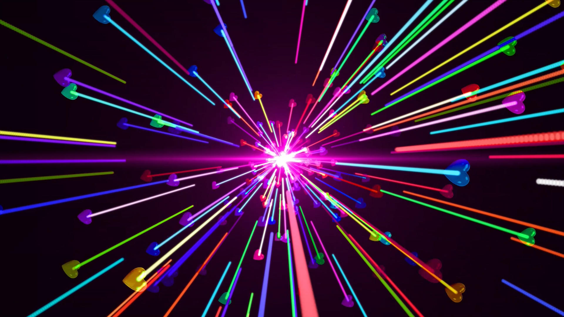 心形粒子光线动画元素带透明度通道视频的预览图