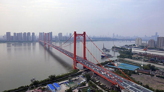 武汉鹦鹉洲长江大桥延时摄影视频的预览图
