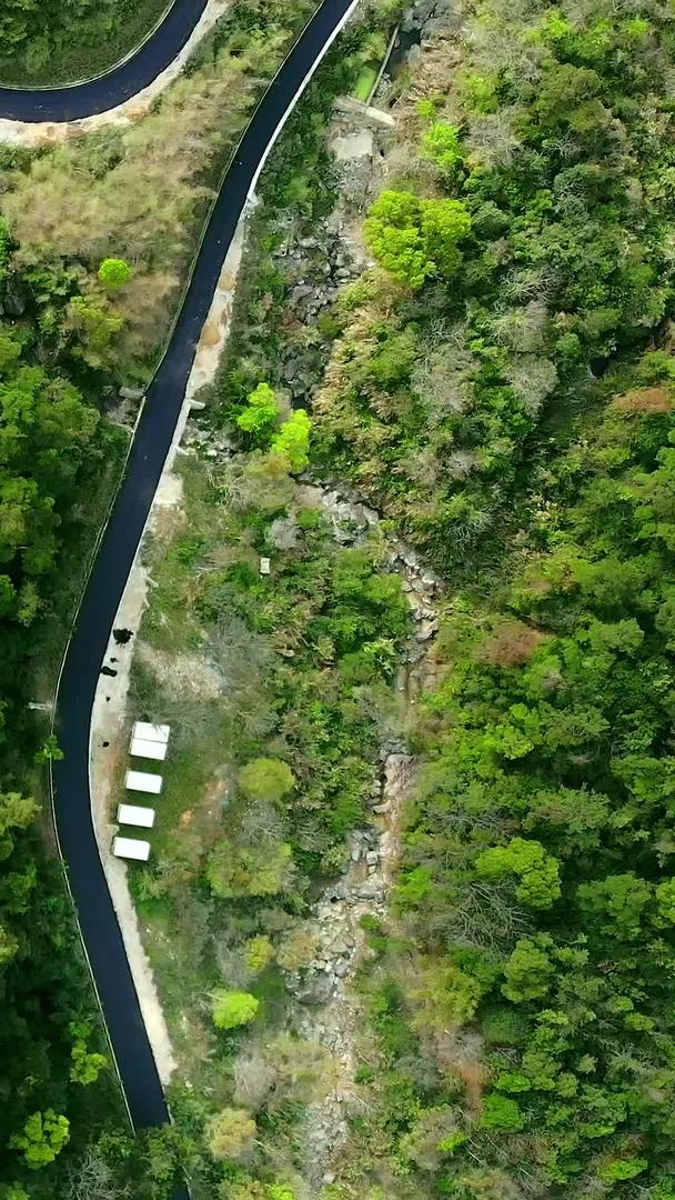 美丽的森林公路航拍视频的预览图