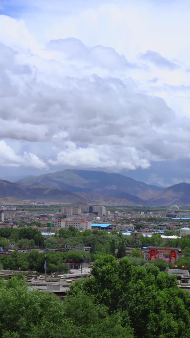 日喀则城市全景风景延时视频视频的预览图